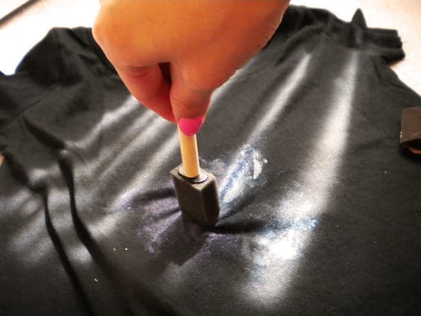 DIY galaxy tee shirt step 2