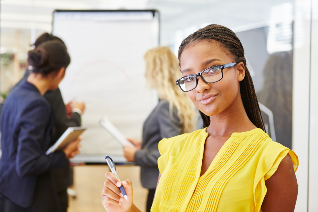 Woman at a casual internship