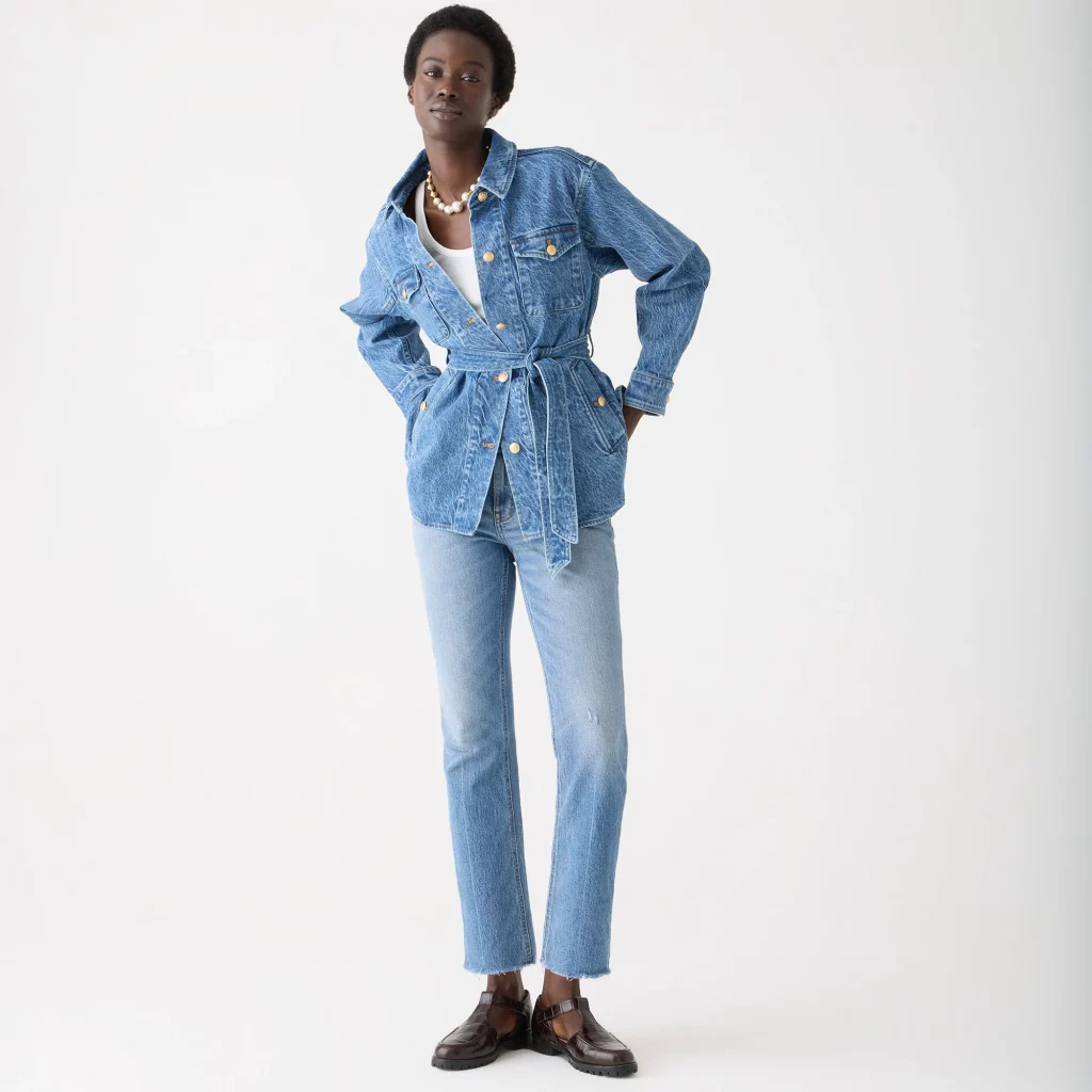 Preppy Twist - how to style cropped bootcut jeans