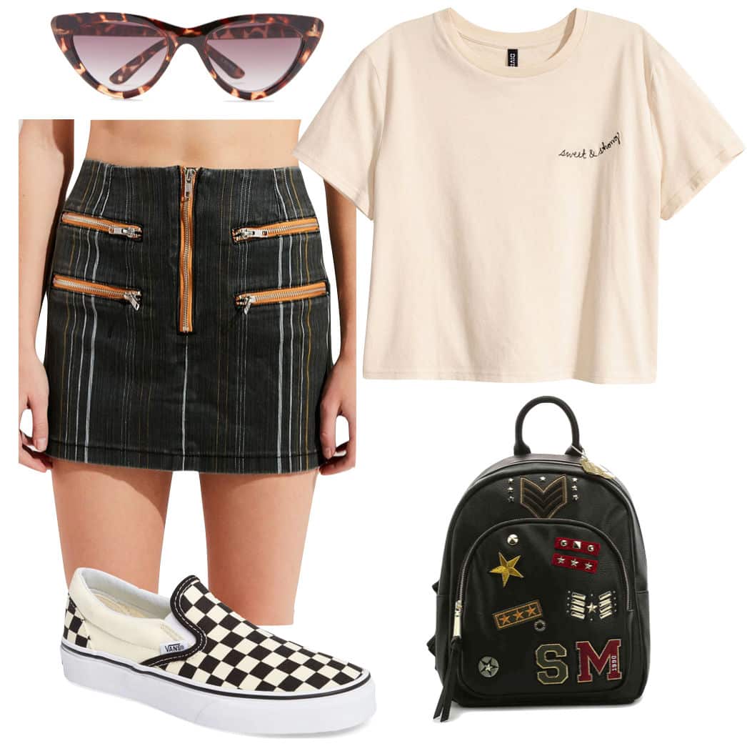 vans checkered skirt
