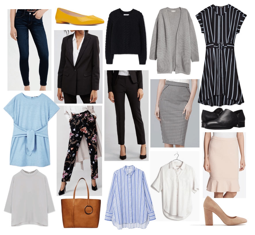 A 17 piece capsule wardrobe for work