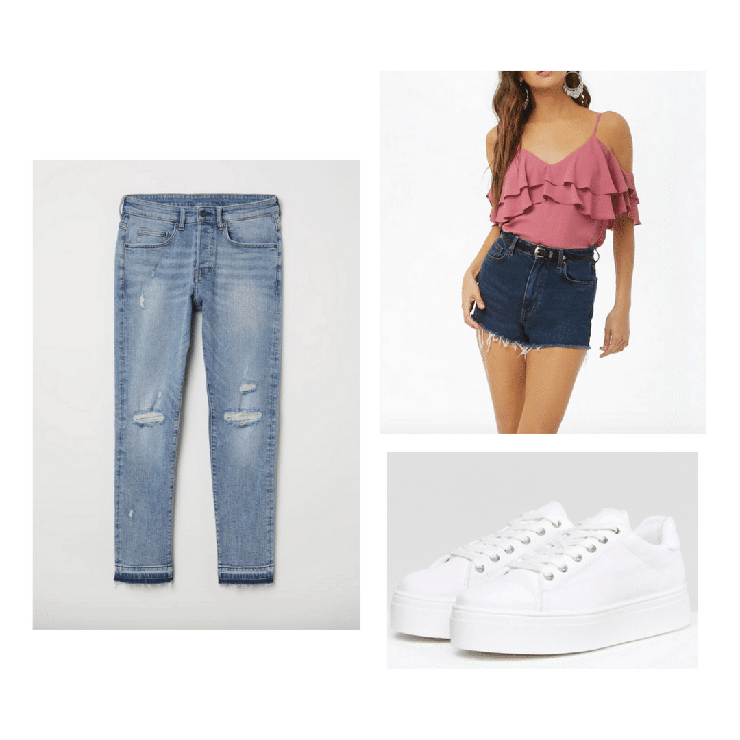 casual bridal shower outfit with jeans