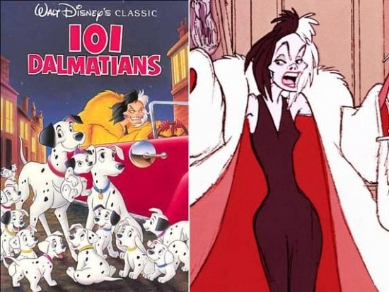 101 Dalmatians Cruella de vil style guide