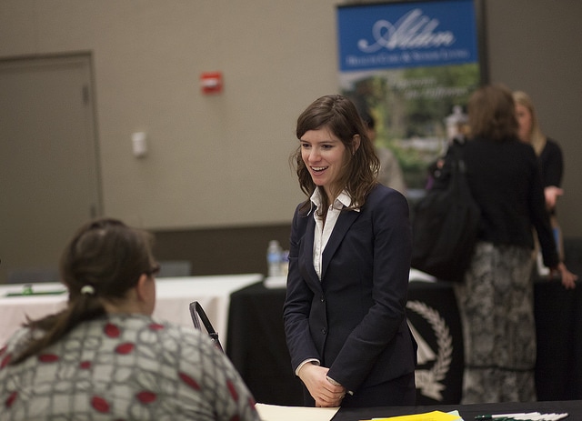 Girl at a career fair