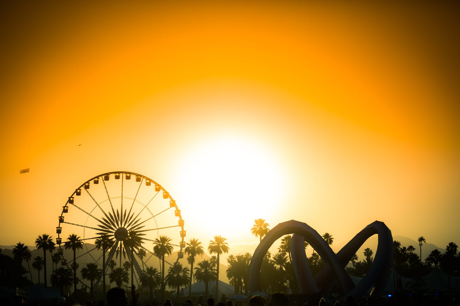 Coachella, Indio, sunset, music festival
