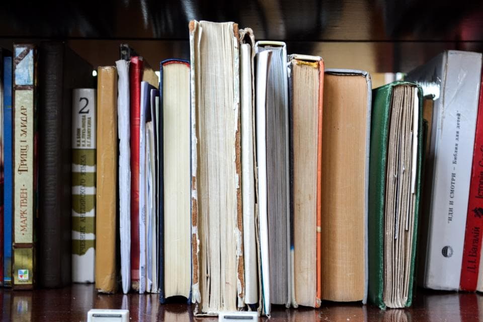 books stacked next to each other