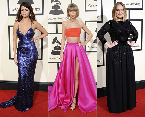 2016 Grammy Awards fashion: Selena Gomez, Taylor Swift, and Adele