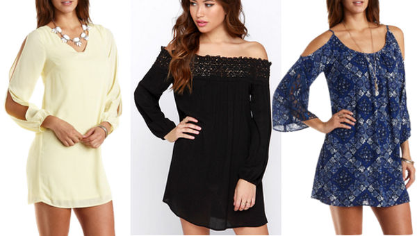 3 cold shoulder dresses