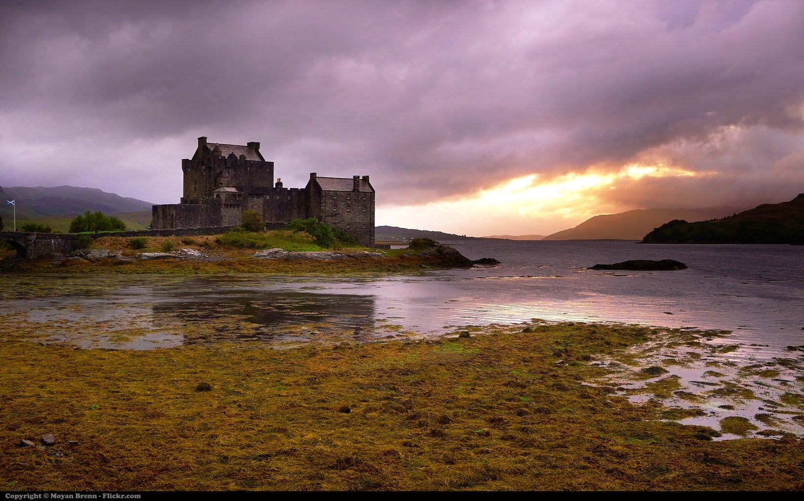 castle and sunset in scotland