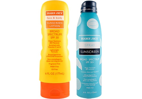 Trader Joes Sunscreen Lotion and Spray Sunscreen