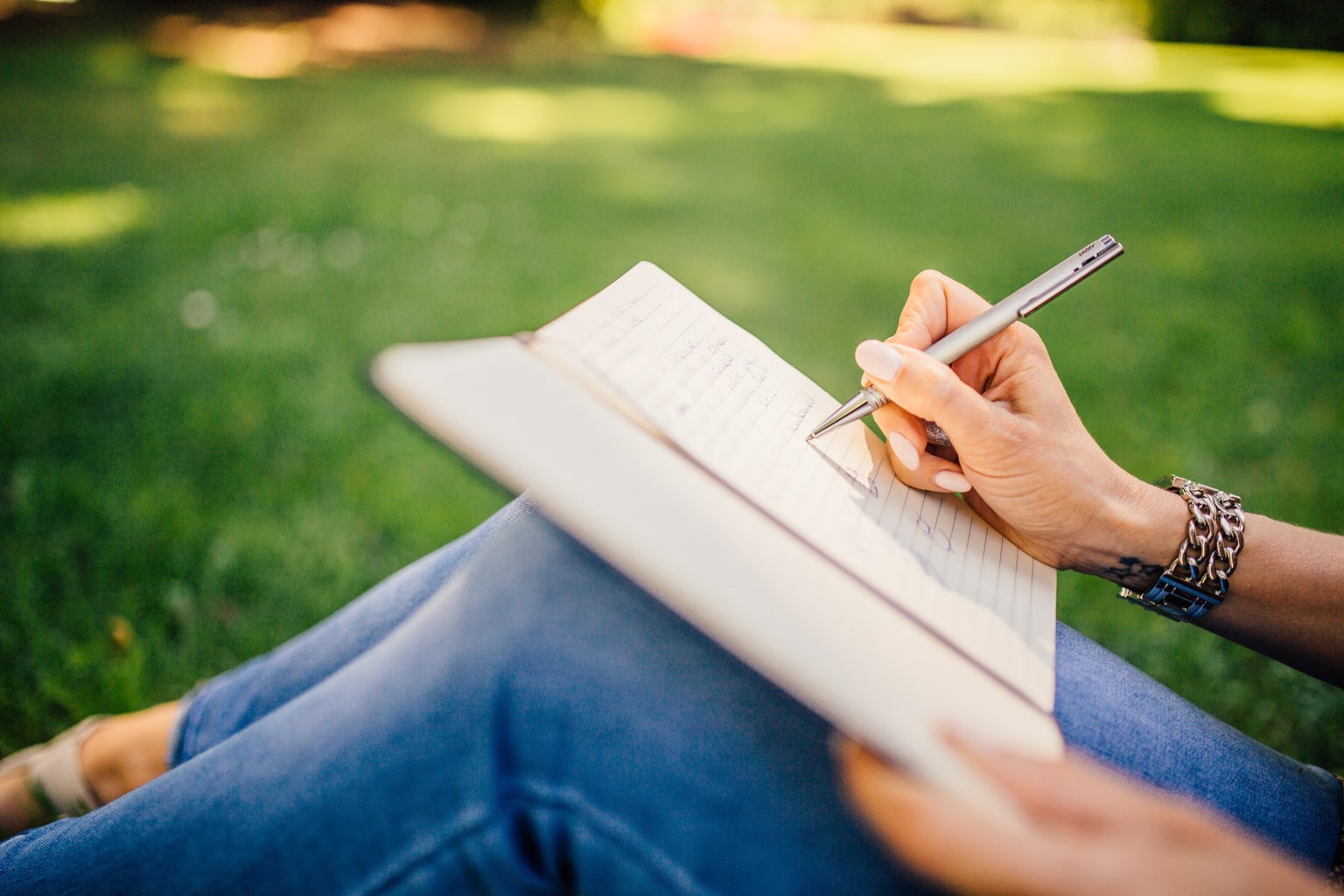 Woman taking notes