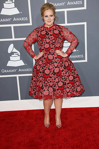 Adele in Custom Valentino Couture at the 2013 Grammys