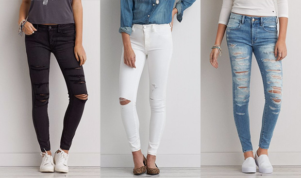 Distressed skinny jeans - AEO