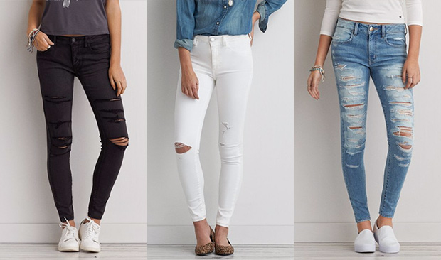 Distressed skinny jeans - AEO