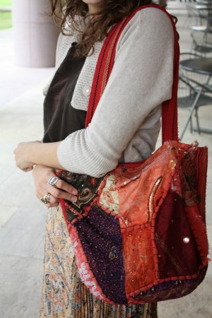 Boho bag - student street fashion at UT Austin