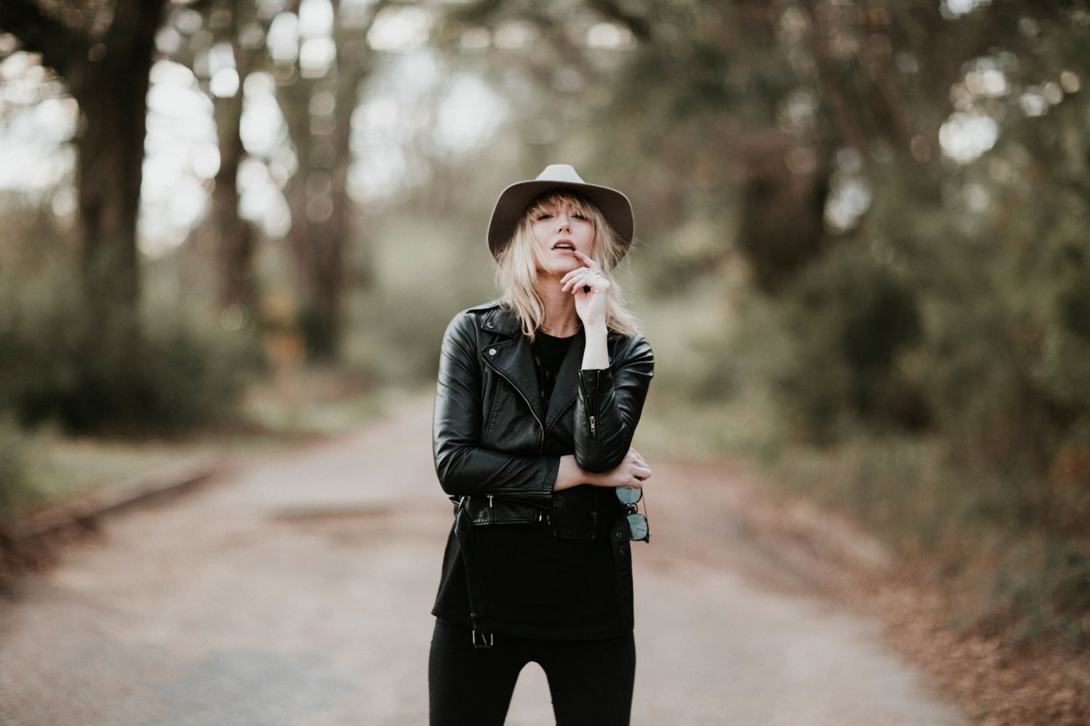 girl wearing all black