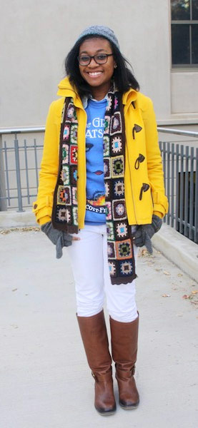 College student street fashion at American University in Washington DC