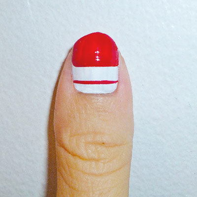Andy Warhol-inspired Manicure: Campbell's Soup Can nail step 1
