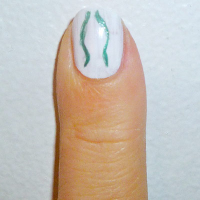 Andy Warhol-inspired Manicure: Coca Cola Bottle nail step 1
