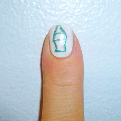 Andy Warhol-inspired Manicure: Coca Cola Bottle nail step 2