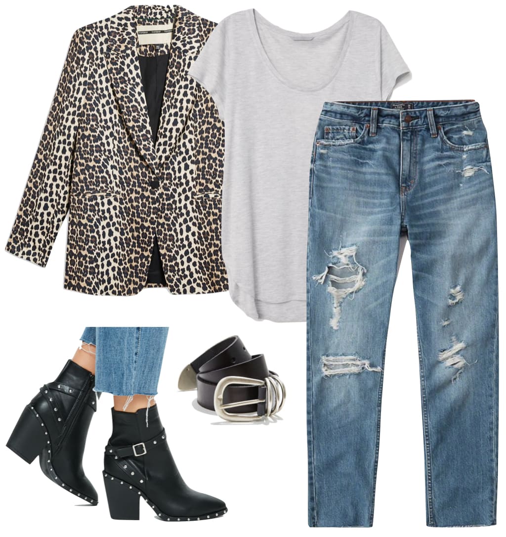 leopard print t shirt outfit