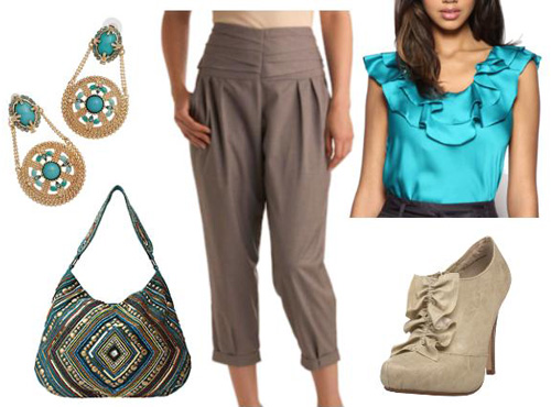 Princess Jasmine inspired aqua outfit