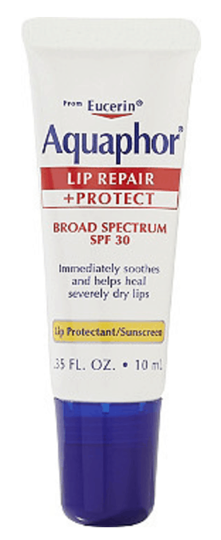 Best drugstore lip balm with SPF: Aquaphor Lip Repair and Protect balm SPF 30