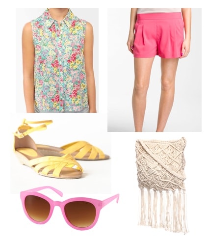 What to wear while traveling: Shorts, sunglasses, sandals, collared top