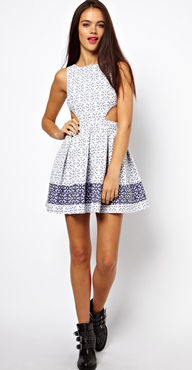 skater dress with ankle boots