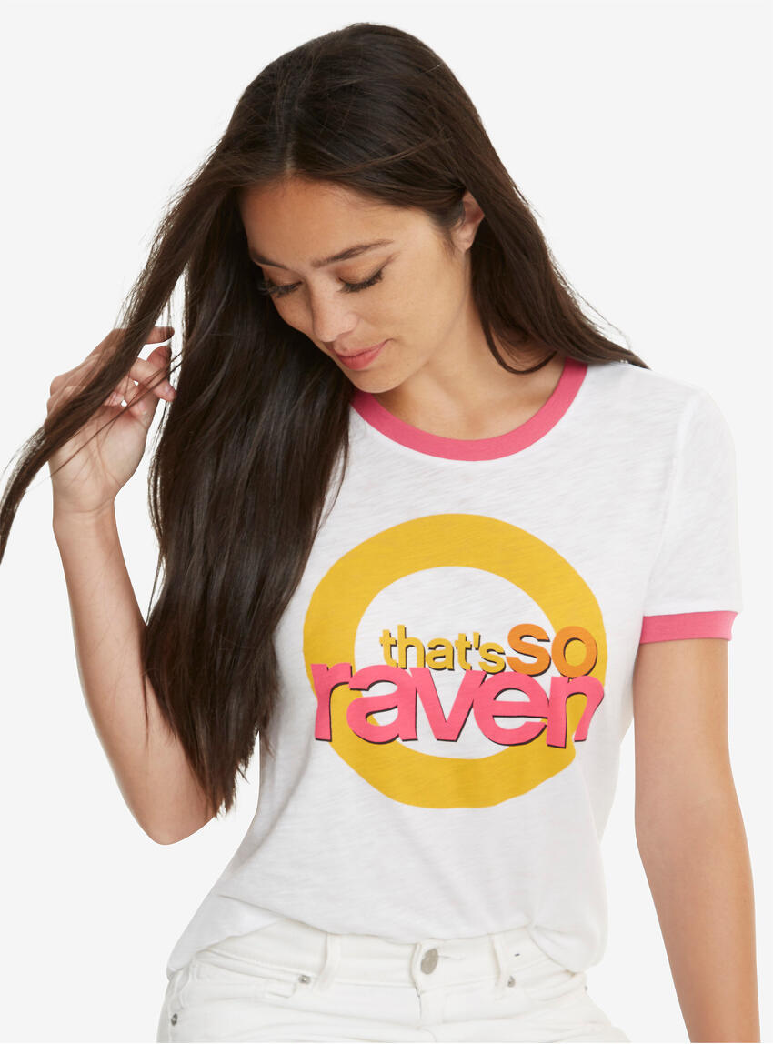 Women’s That’s So Raven ringer t-shirt. Also comes in plus size.