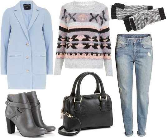 Baby blue coat outfit