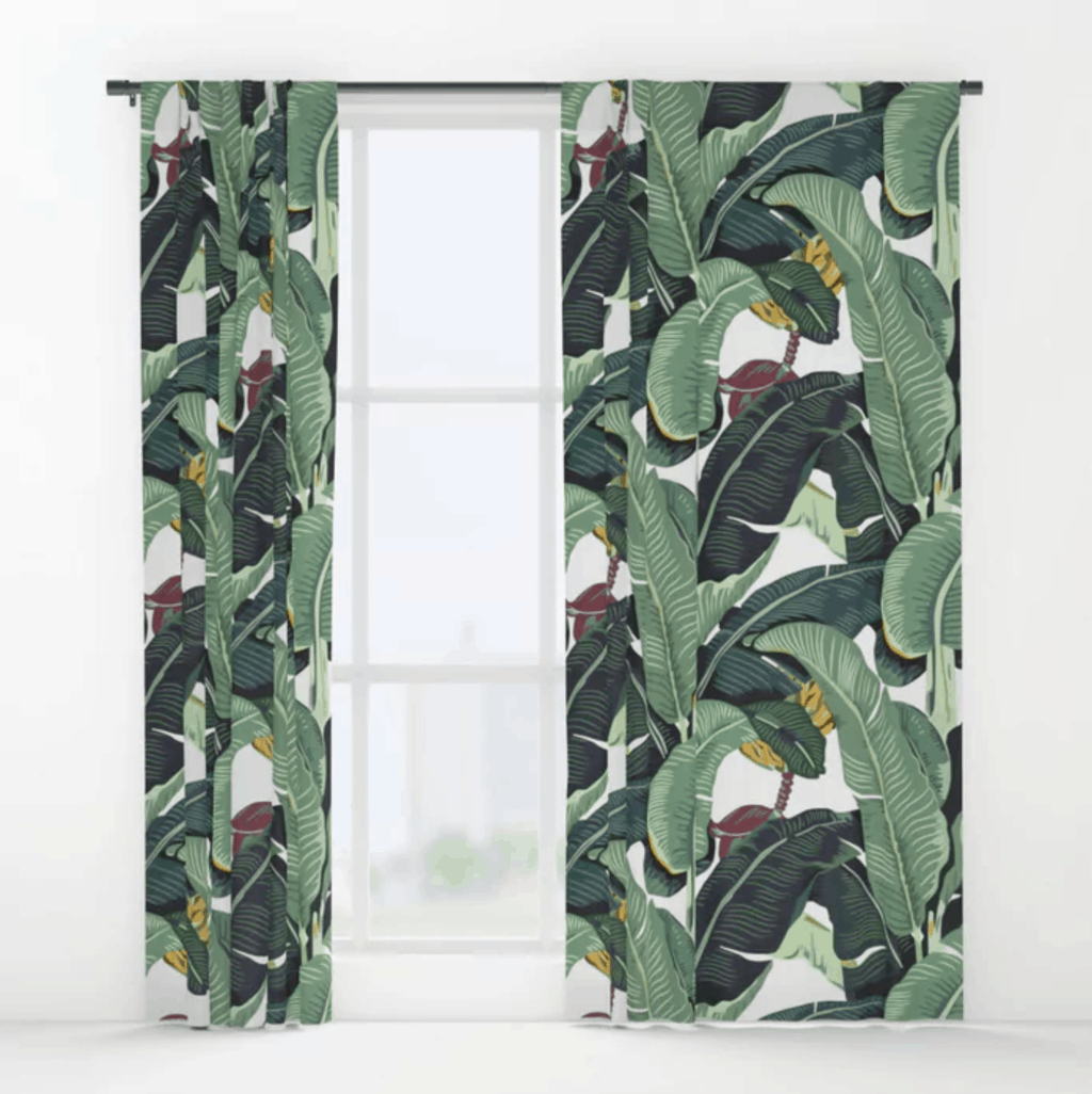 Banana leaf curtains from Society6