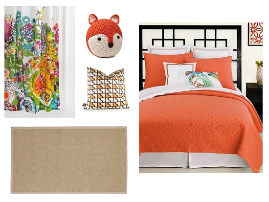 orange and neutrals interior design