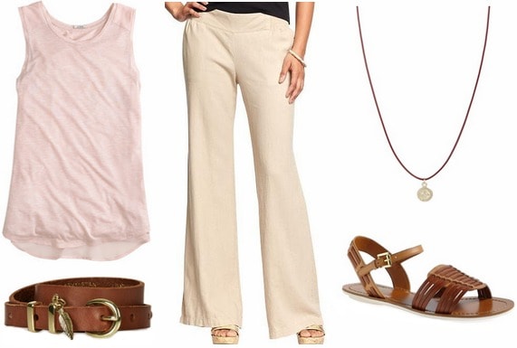 Begin again wide leg pants and tank top look