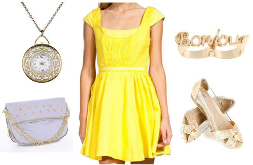 Gold casual outfit inspired by Walt Disney's Belle from Beauty and the Beast