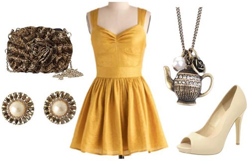 Gold formal outfit inspired by Walt Disney's Belle from Beauty and the Beast