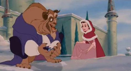 Walt Disney's Belle from Beauty and the Beast in the snow