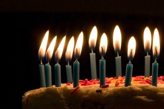 Birthday cake with candles