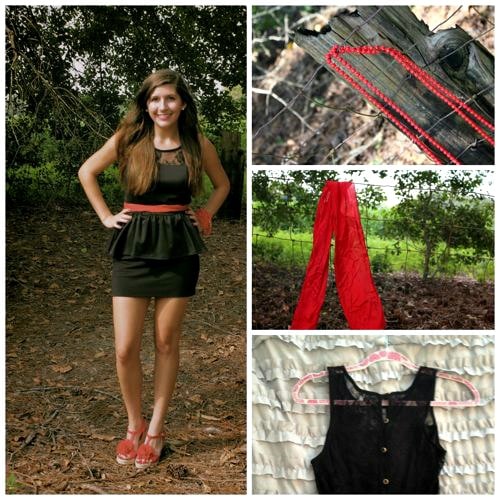 Black and red school colors outfit