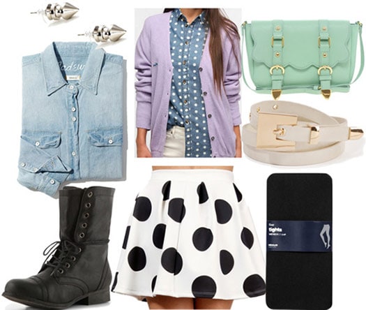 Black and white skirt day outfit