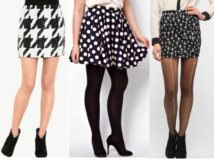 Black and white skirts