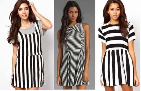 Black and white stripe dress