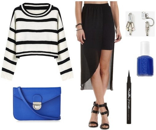 Black and white sweater outfit