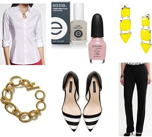 How to wear black pants and a white shirt - modern outfit