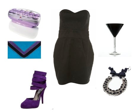 black and purple outfit for new years