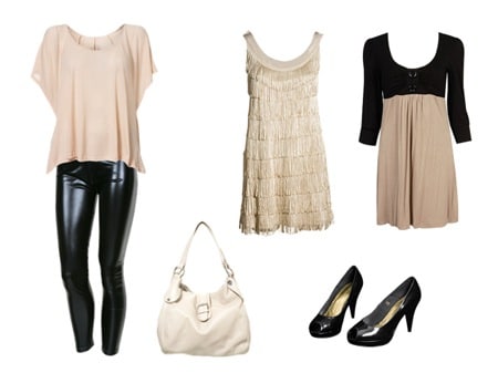 Black and white paired wth nude