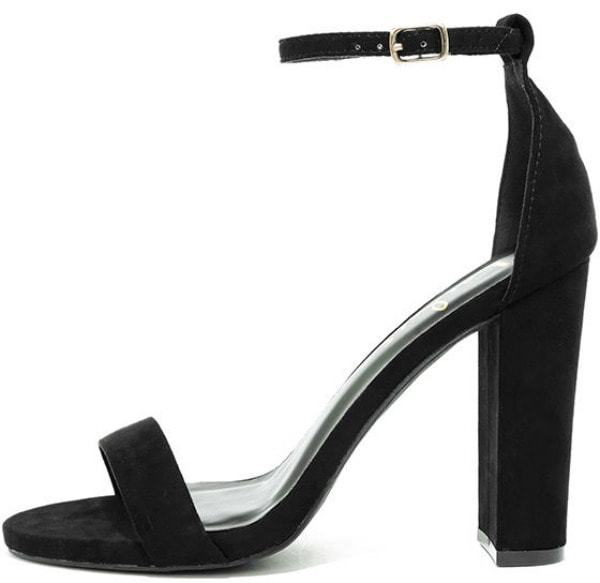 black ankle strap heels