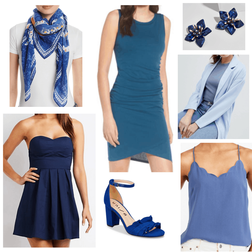 what colors match with dark blue clothes