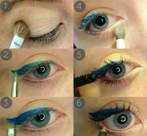 Blue eyeliner tutorial step by step