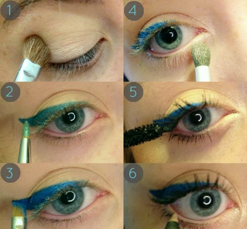 Blue eyeliner tutorial step by step